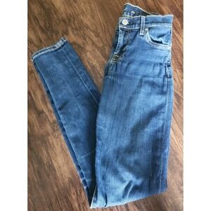 7 For All Mankind Jeans Womens 24 Low Rise The Skinny Stretch Flex USA Made